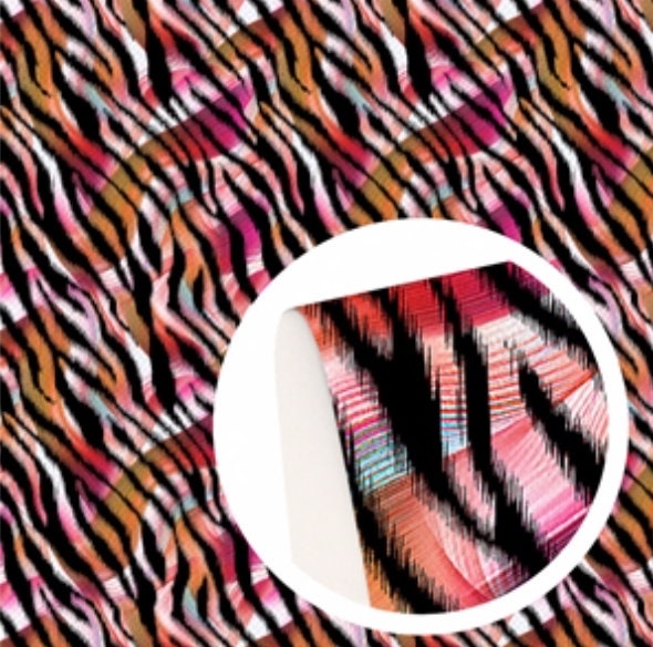 Zebra Print with multicolor background faux leather sheets great for bows and earrings TheFabricDude