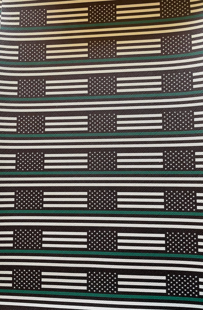 Thin Green Line/Military Support Faux leather Sheets TheFabricDude