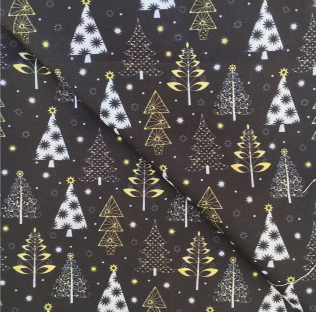 Christmas Tree Textured Liverpool Fabric TheFabricDude