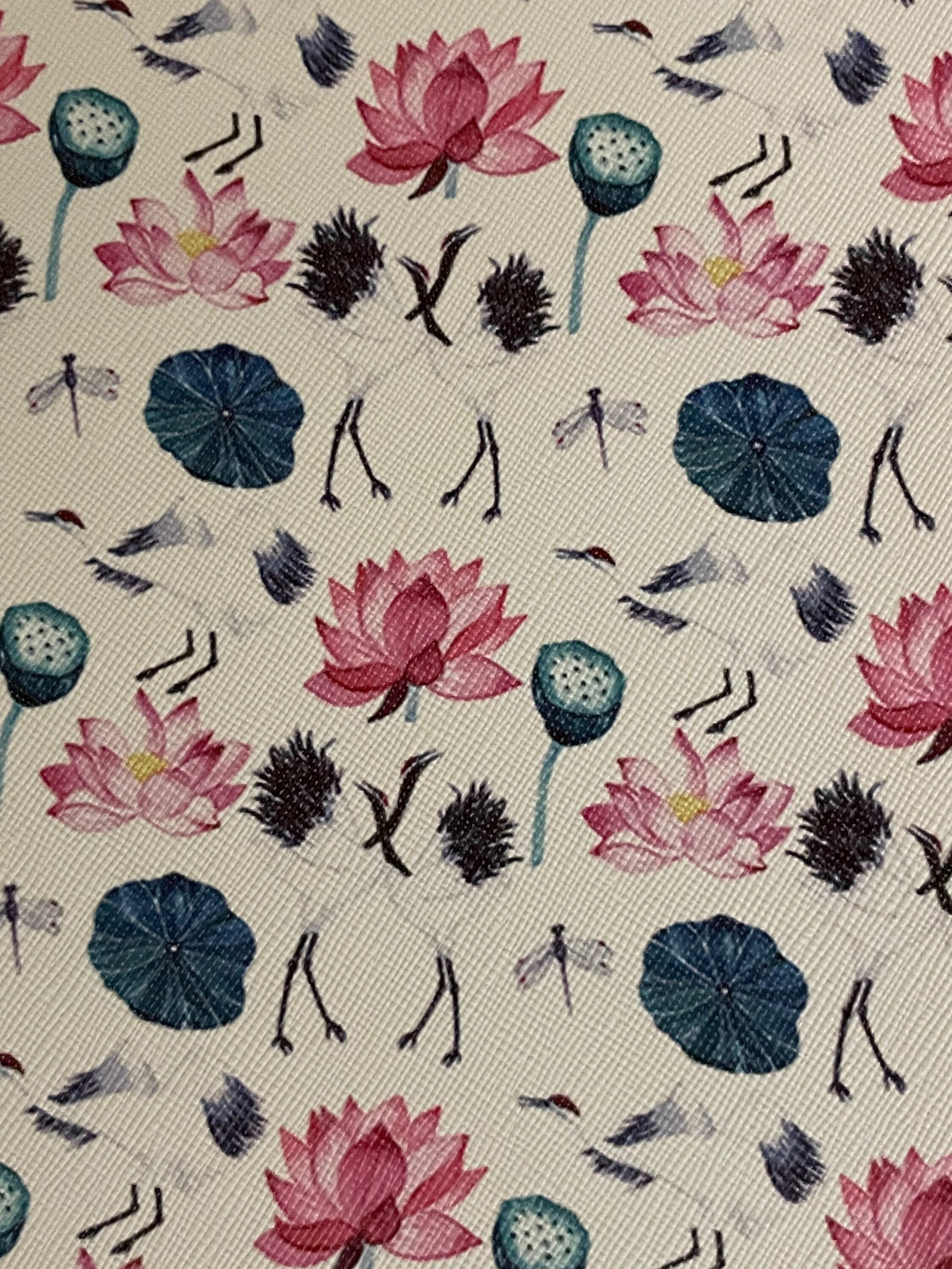 Bird with Lotus flower and dragonfly TheFabricDude