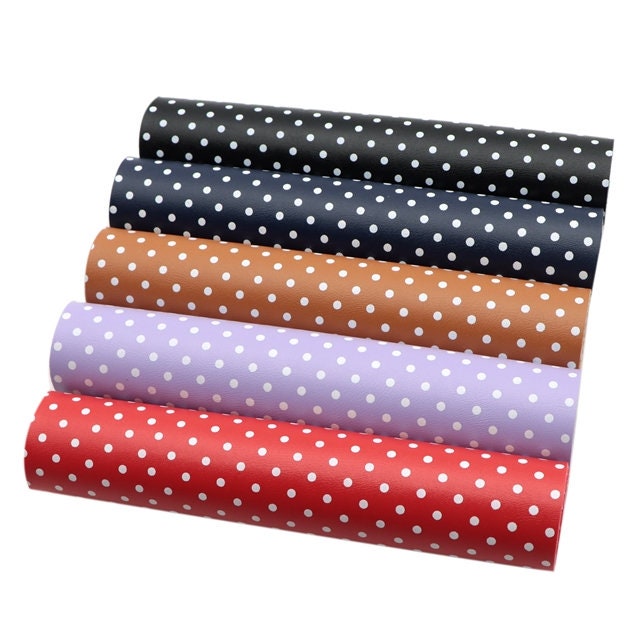 Polkadot Faux Leather Sheets Great for crafting bows earrings phone cases jewelry TheFabricDude
