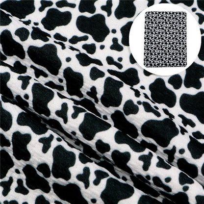 Black and White Cow Print Textured Bullet Liverpool Fabric TheFabricDude