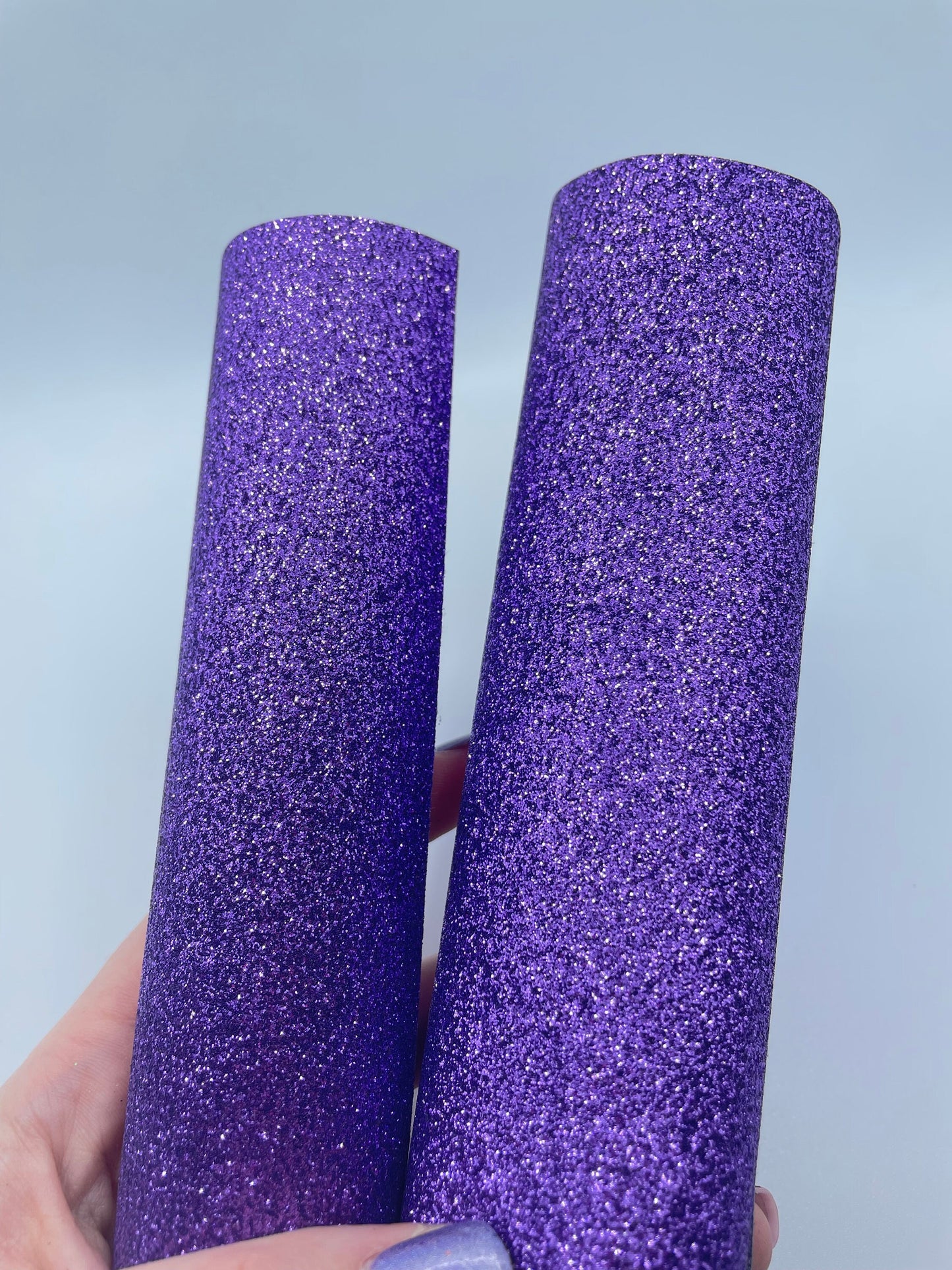 Grape Purple fine Glitter faux leather sheets great for bows, ear rings, accessories, colorful, shiny TheFabricDude