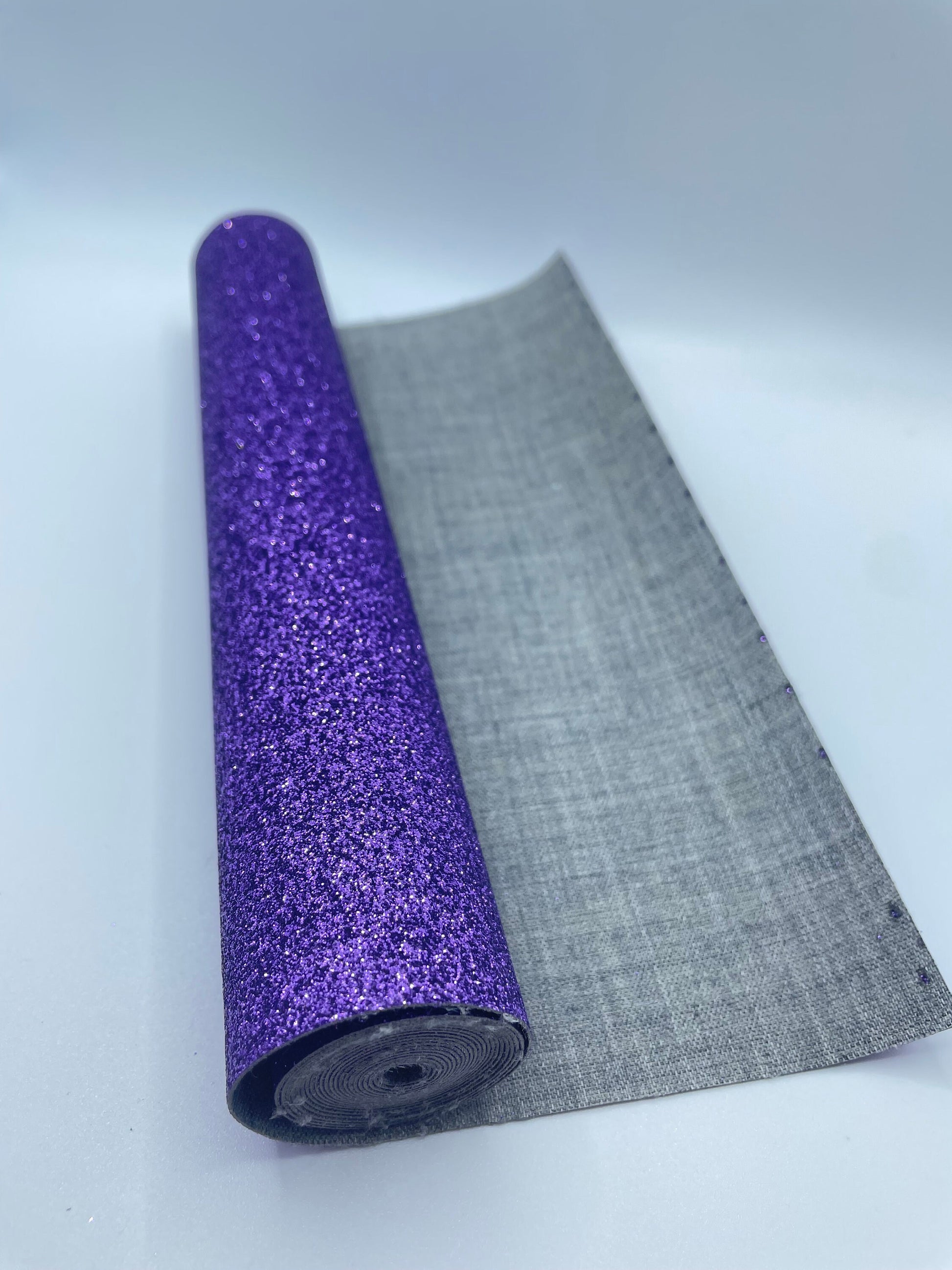 Grape Purple fine Glitter faux leather sheets great for bows, ear rings, accessories, colorful, shiny TheFabricDude