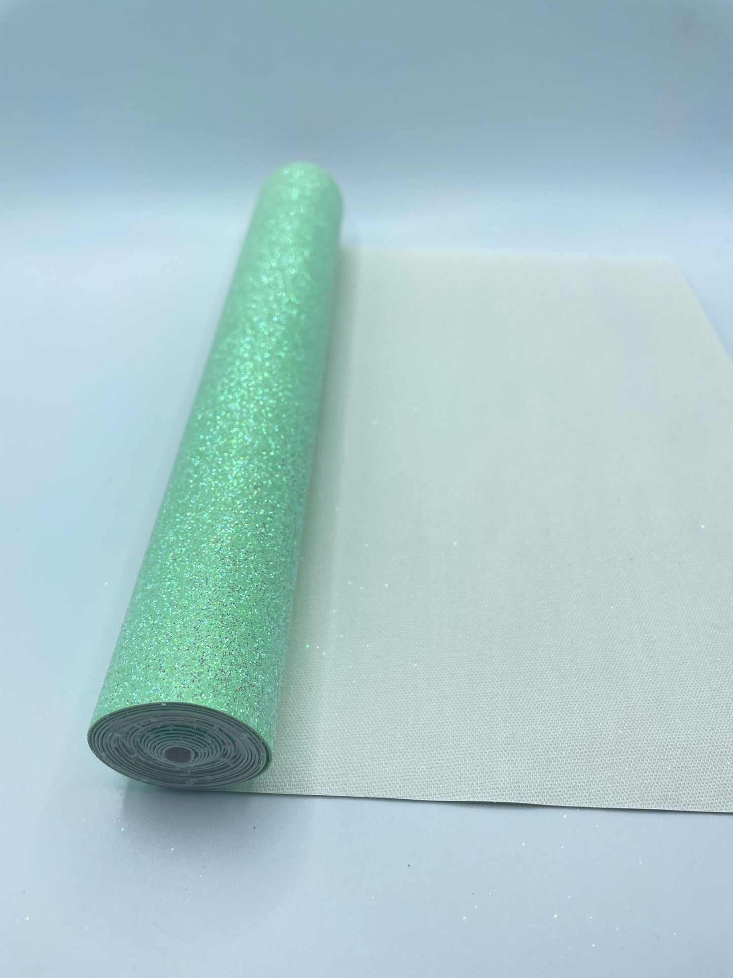 Neon Honeydew fine Glitter faux leather sheets great for bows, ear rings, accessories, colorful, shiny TheFabricDude