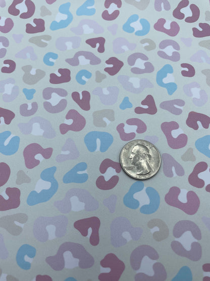 Pastel Cheetah smooth faux leather sheets great for bows and earrings TheFabricDude