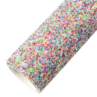 Birthday Confetti Chunky Glitter faux leather sheets great for bows and earrings TheFabricDude
