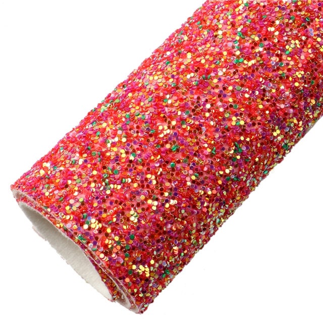 Fiesta Confetti Chunky Glitter faux leather sheets great for bows and earrings TheFabricDude