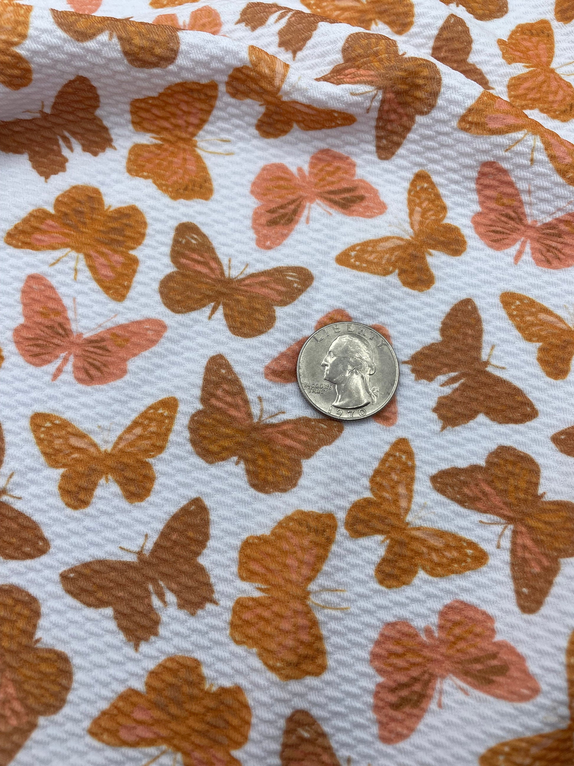 Butterfly Print Textured Bullet Liverpool Fabric TheFabricDude