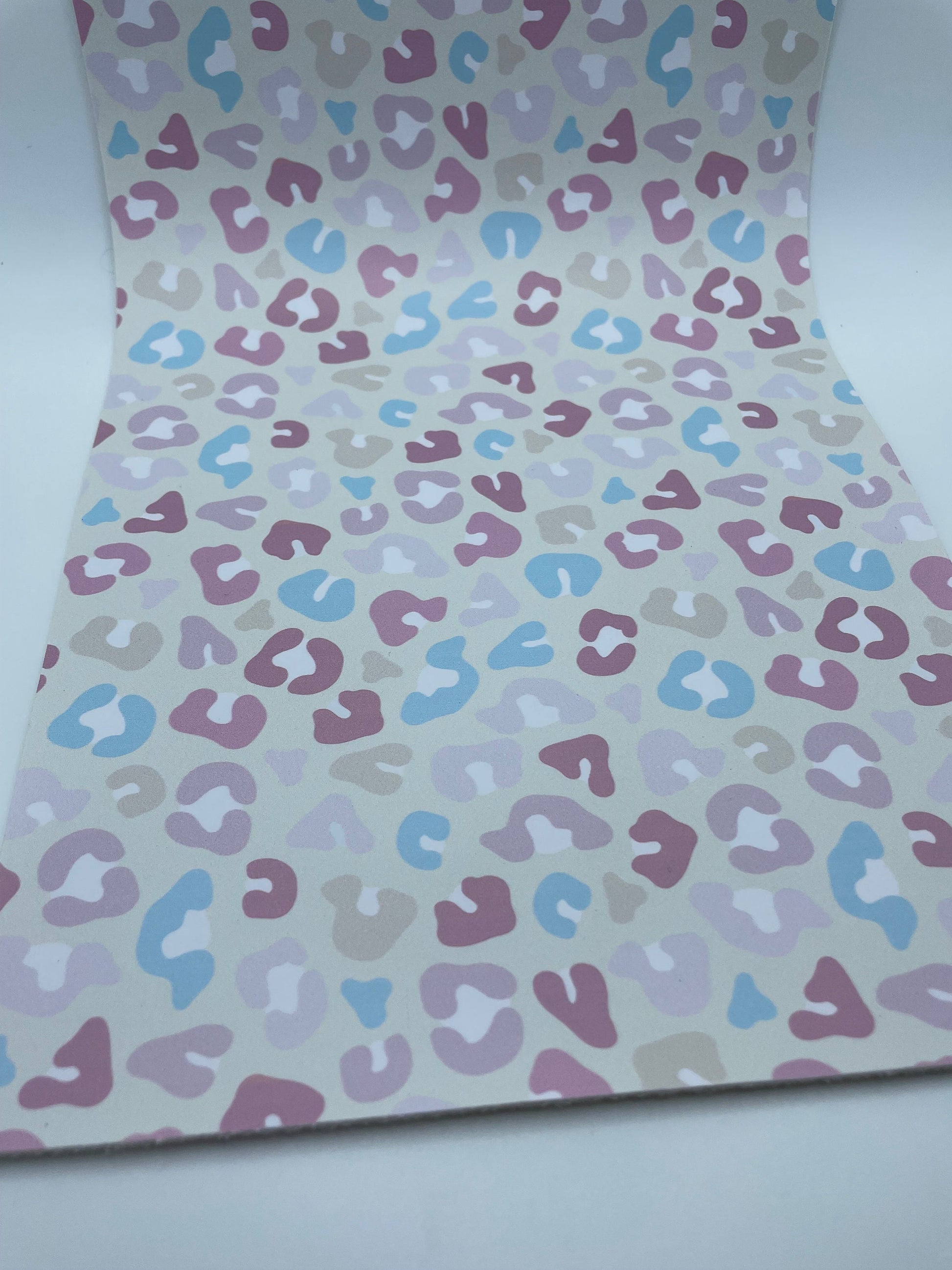Pastel Cheetah smooth faux leather sheets great for bows and earrings TheFabricDude