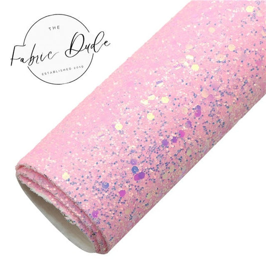 Strawberry Disco Glitter Chunky Glitter faux leather sheet great for b –  thefabricdude