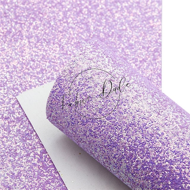 Lilac/Purple Chunky Glitter faux leather sheets great for bows and earrings keychains hair accessories clips shoes bookmarks books wallets