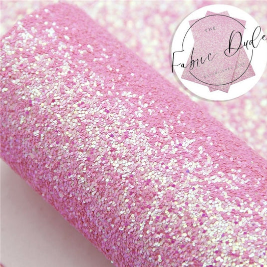 Pink Chunky Glitter faux leather sheets great for bows and earrings keychains hair accessories clips shoes bookmarks books wallets
