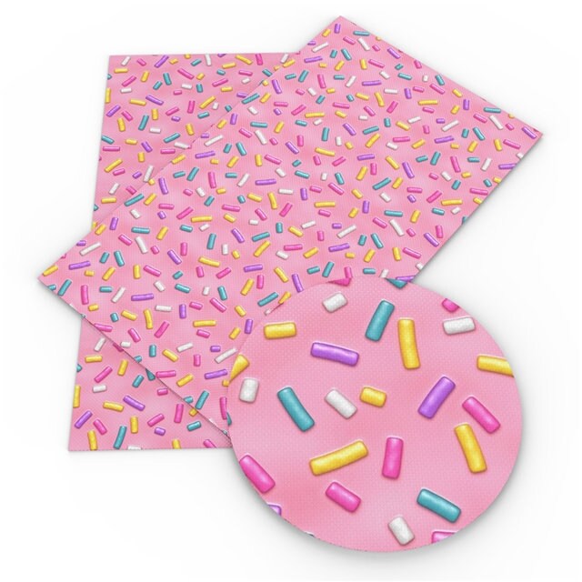Pink Sprinkles SMOOTH faux leather sheets great for bows and earrings TheFabricDude