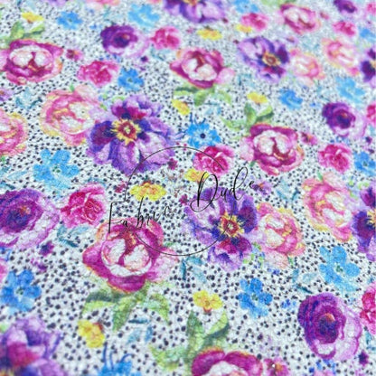 Chunky Glitter Speckled Bright Colored Floral faux leather sheets great for bows and earrings TheFabricDude