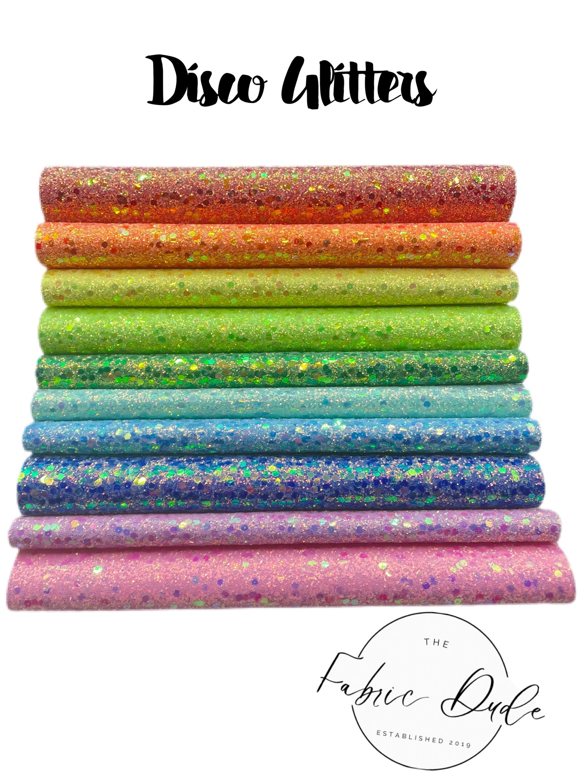 Strawberry Disco Glitter Chunky Glitter faux leather sheet great for bows and earrings TheFabricDude