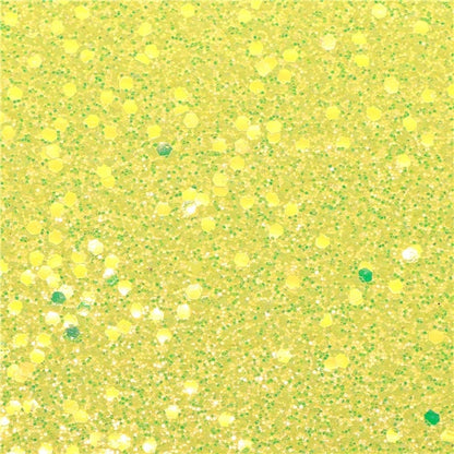 Lemon Yellow Disco Glitter Chunky Glitter faux leather sheet great for bows and earrings TheFabricDude