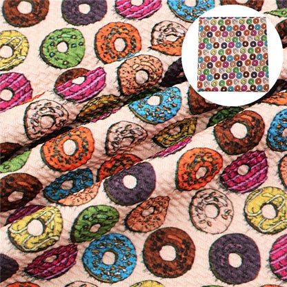 Donut Print Textured Bullet Liverpool Fabric for bows headwraps turbans scrunchies clothing skirted bummies topknots hair bows TheFabricDude