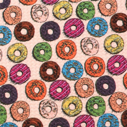 Donut Print Textured Bullet Liverpool Fabric for bows headwraps turbans scrunchies clothing skirted bummies topknots hair bows TheFabricDude