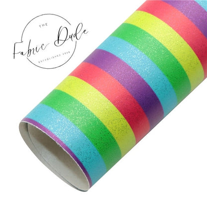 Rainbow Brite Glitter Smooth faux leather sheet great for bows and earrings TheFabricDude