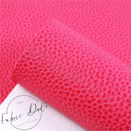Hot Pink Pebbled Textured Litchi sheet  diy crafts, hairbows, faux leather, bows keychains key fobs bookmarks shoes hair clips TheFabricDude