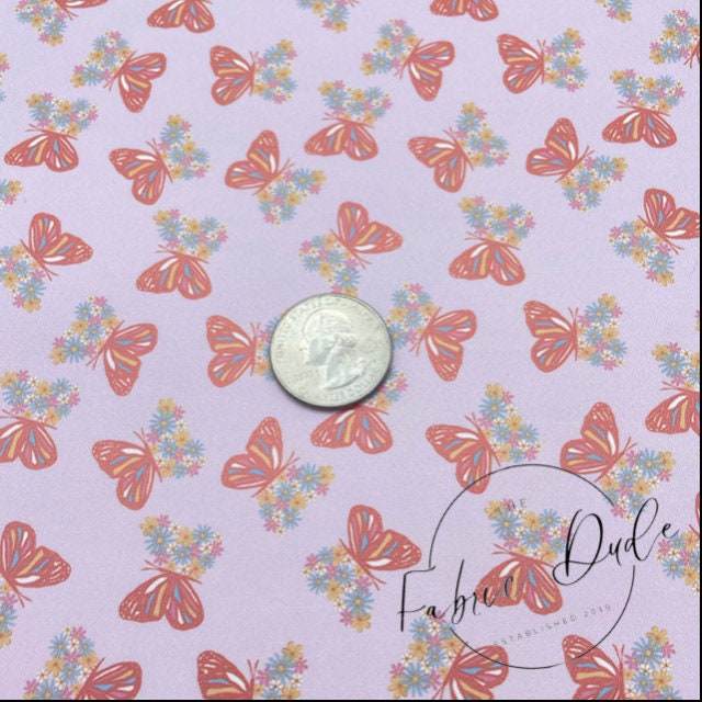Floral Butterflies Boho Print | SkyyDesignsCo | smooth faux leather sheets great for bows and earrings TheFabricDude