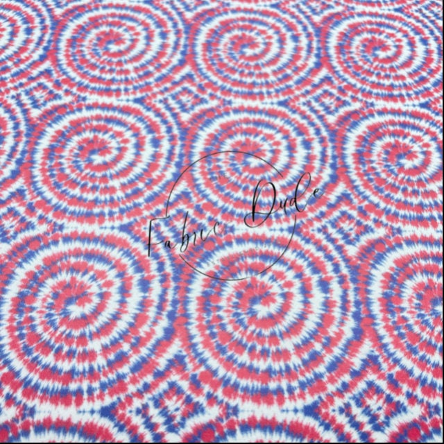 Patriotic Tie Dye RWB Print Smooth Faux Leather Sheet | SkyyDesignsCo | great for bows and earrings | TheFabricDude | Key chains, key fobs
