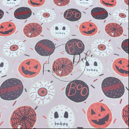 Halloween Cookies Sprinkles Print Smooth FauxLeather Sheet | SkyyDesignsCo | great for bows and earrings | TheFabricDude | Key chain key fob