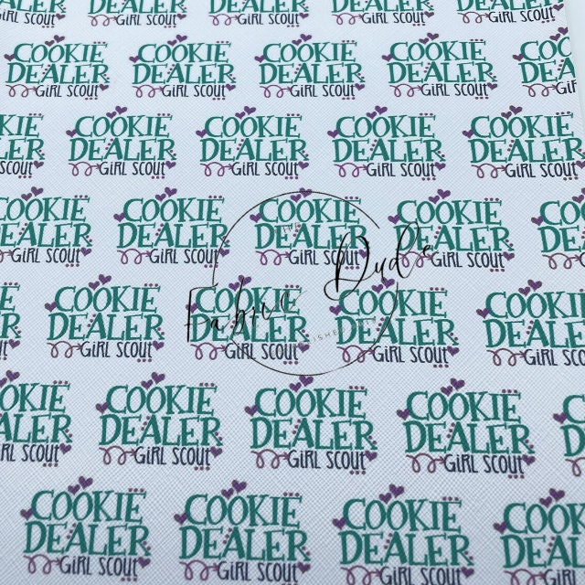 Girl Scout Cookie Dealer Cookies Print faux leather sheets bows and earrings keychains earrings diy crafts shoes bags purses TheFabricDude