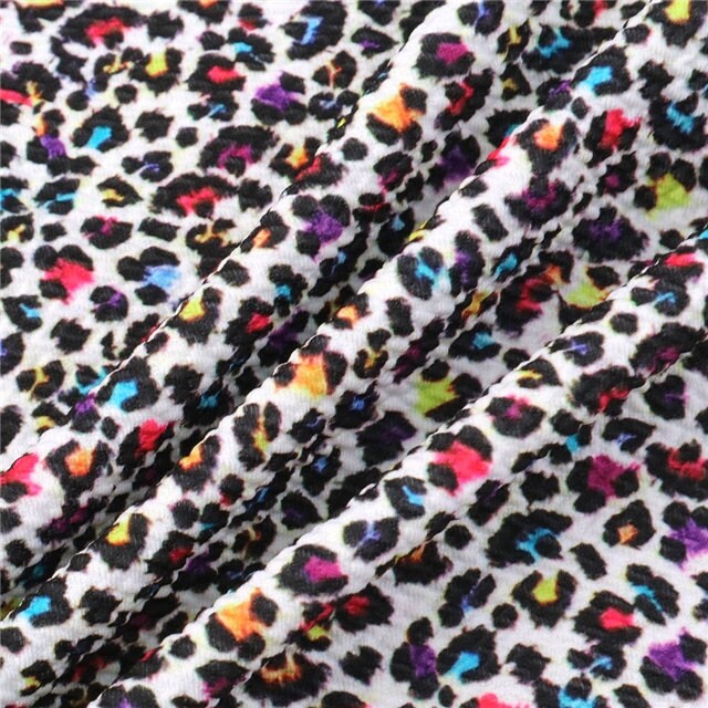 Rainbow Cheetah/Leopard Print Textured Bullet Liverpool Fabric TheFabricDude