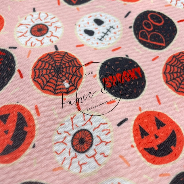 Halloween Cookies Sprinkle Pumpkin Patch Neutral Colors | SkyyDesignsCo | Bullet Liverpool Fabric Bows Top Knots Headwraps | TheFabricDude |
