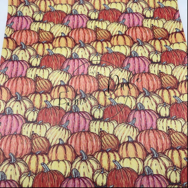 Pumpkin Patch Collage Print smooth faux leather sheets bows and earrings keychains earrings diy crafts shoes bags purses  bookmarks