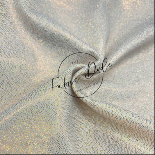 White Gold Holographic/Shiny Nylon Spandex Mix Stretchy Fabric | Bow making, DIY, Crafts, Clothing Waterproof Fabric | TheFabricDude |