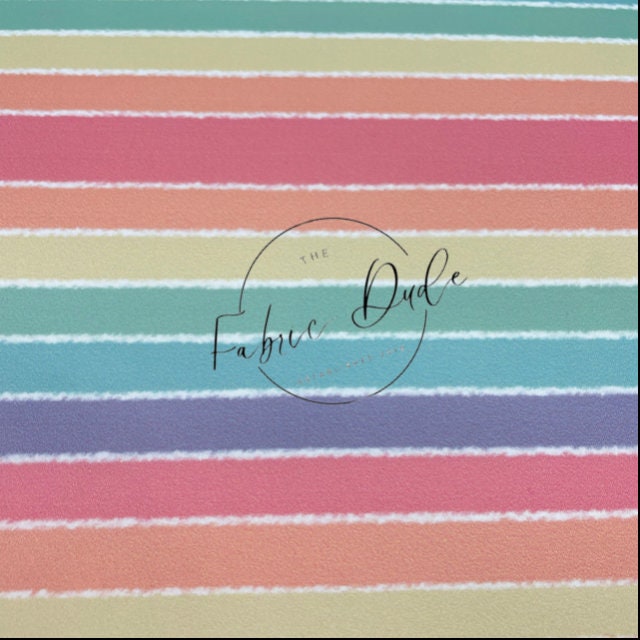 Rainbow Striped Bright Print | SkyyDesignsCo | smooth faux leather sheets great for bows and earrings TheFabricDude