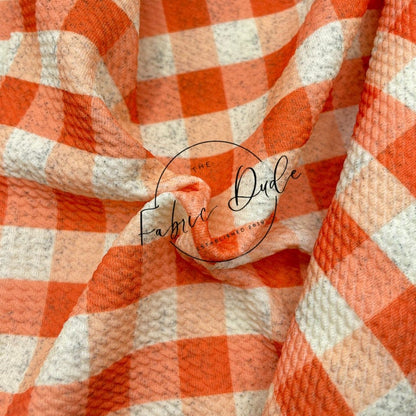 Halloween/Fall Orange Gingham Plaid Orange and White | SkyyDesignsCo | Bullet Liverpool Fabric Bows Top Knots Headwraps | TheFabricDude |