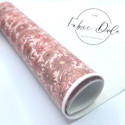 Fall Floral Print Smooth FauxLeather Sheet | SkyyDesignsCo | great for bows and earrings | TheFabricDude | Key chain key fob