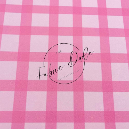 Valentine's Pink Plaid Gingham Print Smooth Faux Leather Sheet | Brittany Frost | great for bow earrings | TheFabricDude | Key chain key fob