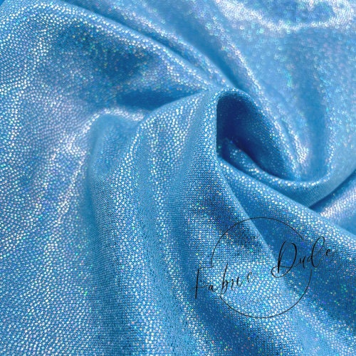 Cinderella Blue Holographic/Shiny Nylon Spandex Mix Stretchy Fabric | Bow making, DIY, Crafts, Clothing Waterproof Fabric | TheFabricDude |