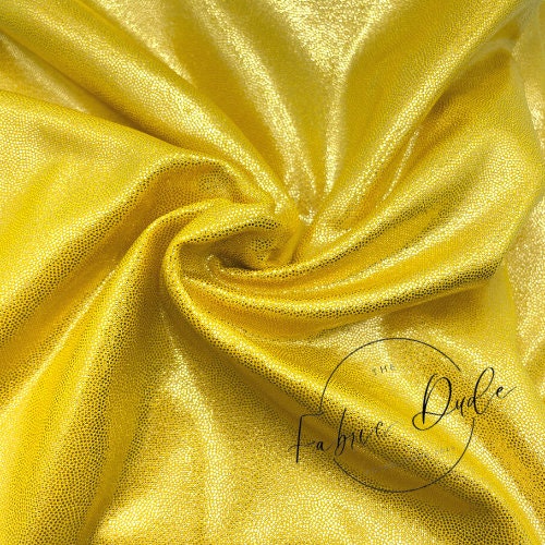 Yellow Holographic/Shiny Nylon Spandex Mix Stretchy Fabric | Bow making, DIY, Crafts, Clothing Waterproof Fabric | TheFabricDude |