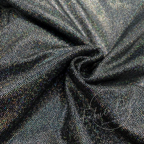 Black Rainbow Holographic/Shiny Nylon Spandex Mix Stretchy Fabric | Bow making, DIY, Crafts, Clothing Waterproof Fabric | TheFabricDude |