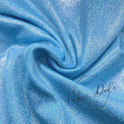 Cinderella Blue Holographic/Shiny Nylon Spandex Mix Stretchy Fabric | Bow making, DIY, Crafts, Clothing Waterproof Fabric | TheFabricDude |