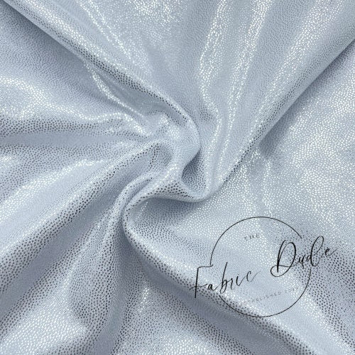 White Silver Holographic/Shiny Nylon Spandex Mix Stretchy Fabric | Bow making, DIY, Crafts, Clothing Waterproof Fabric | TheFabricDude |