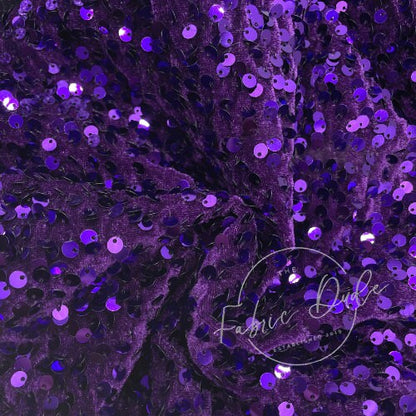 Plum purple Velvet Sequin Fabric perfect for bow making, headwraps, top knots, turbans, baby girl girl mom baby shower gift