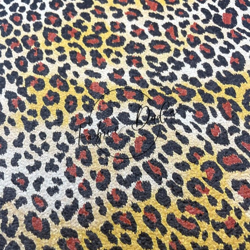 Natural Cheetah Leopard Print Chunky Glitter Canvas Backed faux leather sheets Shiny great bows earrings crafts supply shop |TheFabricDude|