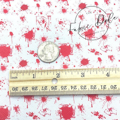 Halloween Blood Drop Drip Splatter Spot faux leather sheet great for hair bow earrings keychains bookmarks chapstick holder| TheFabricDude |