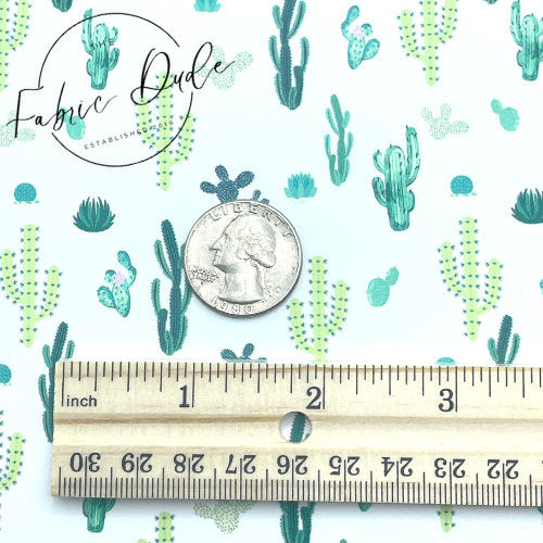 Cactus Cacti Plant Lover Print Succulent Plants Succ Faux Leather Sheet | great for bows and earrings Key chain key fob | TheFabricDude |